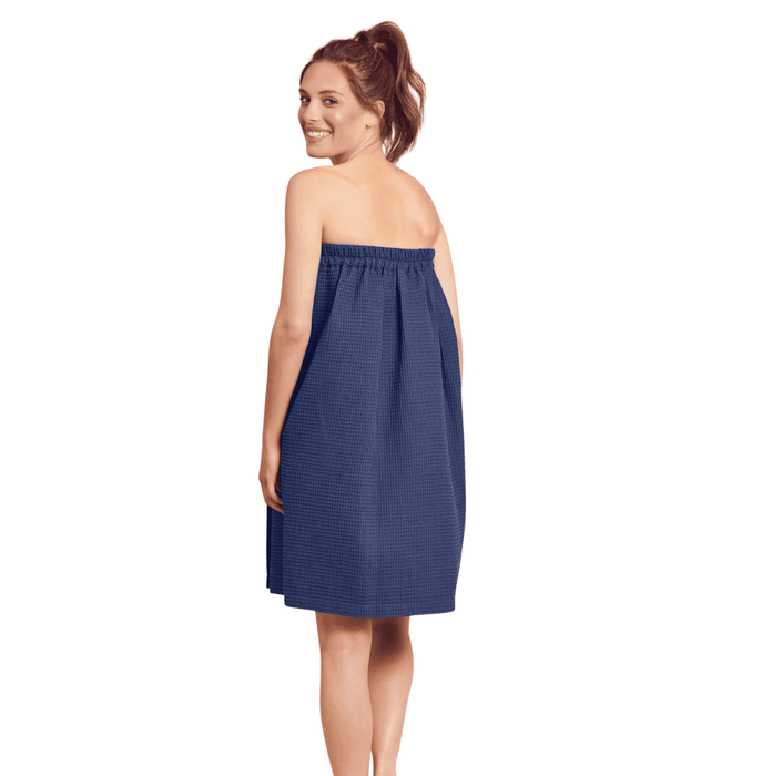 Women's Waffle Body Wrap, Lightweight Cotton Turkish & Comfortable, (Navy)